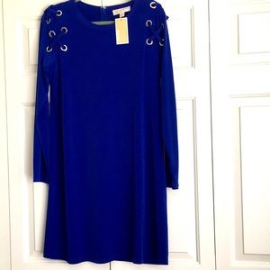 NWT Michael Kors Royal Blue swing dress with silver trim at top. Light weight.